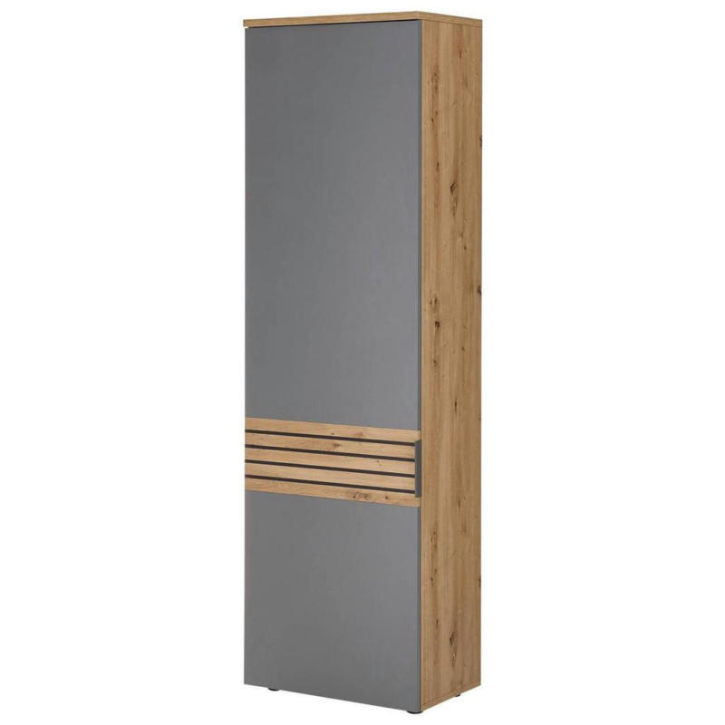 Garderobenschrank Milan Grau/Eiche Dekor B: 60 cm