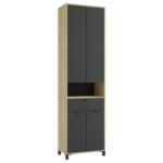 Möbelix Badezimmer Hochschrank Amora 54x193 cm Anthrazit/Eiche