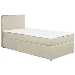 Boxspringbett mit Topper 90x200 cm Anton, Beige