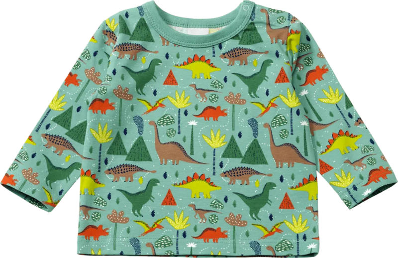 ALANA Langarmshirt Pro Climate mit Dino-Muster, grün, Gr. 80