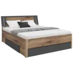 Möbelix Stauraumbett 160x200 Cm Saturn Eiche Dekor/graphitf.