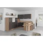 Möbelix U-küche Lp4050 Grafit/ Eiche 298x294x255 Cm Mit Griffen