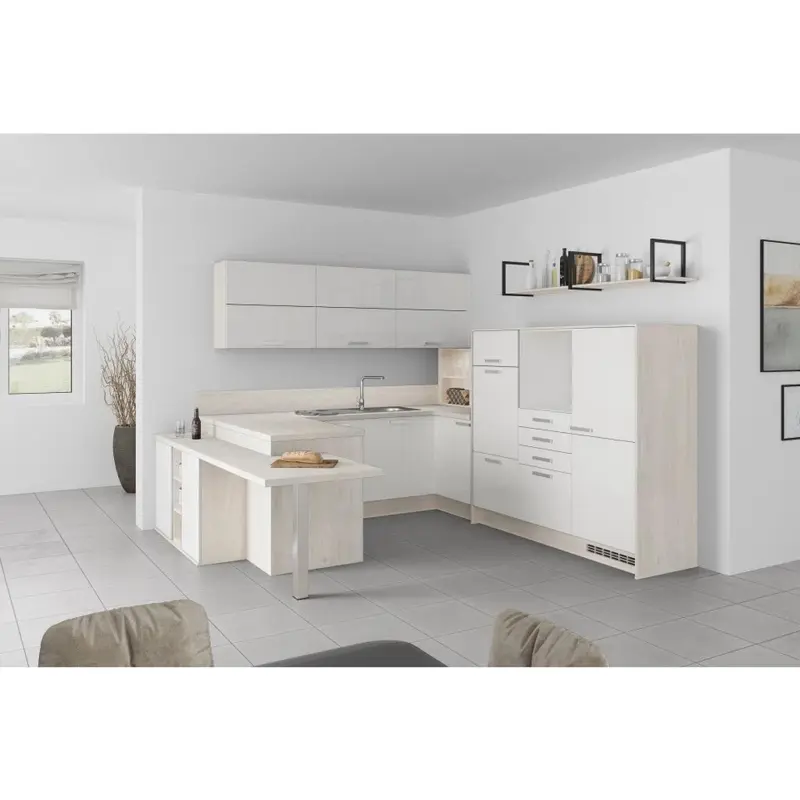 U-küche Lp4050 Weiß 255x294x298 Cm Mit Griffen