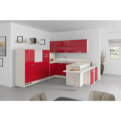 U-Küchen Lp4050 Rot 298x294x255 cm mit Griffen