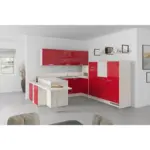 Möbelix U-küche Lp4050 Rot 255x294x298 Cm Mit Griffen