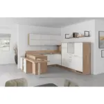 Möbelix U-küche Lp4050 Weiß/ Eiche 255x294x298 Cm Mit Griffen