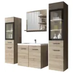 Möbelix Badmöbel-set 5-tlg. Inkl. Led Madrit B: 140 Cm Eiche Dekor