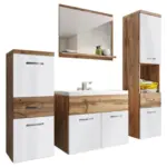 Möbelix Badmöbel-set 5-tlg. Alba B: 140 Cm Eiche Wotan/weiß