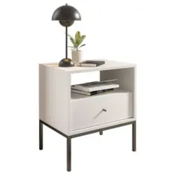 Nachkästchen Weiß H: 56 Cm Ines