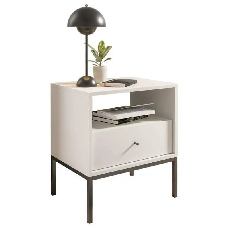 Nachkästchen Weiß H: 56 Cm Ines