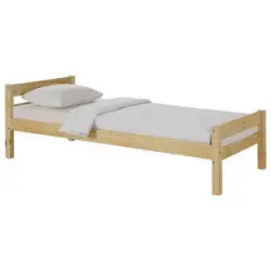 Massivholzbett 90x200 cm Bloom II Naturfarben mit Lattenrost