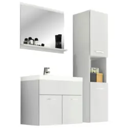 Badmöbel-set 4-tlg. Montreal 100cm Weiß/weiß Hochglanz