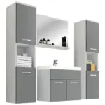 Möbelix Badmöbel-set Bxhxt:140x133x35cm Montreal Xl Weiß Matt/grau