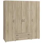 Möbelix Drehtürenschrank mit Laden 161cm Base, Eichefarben
