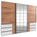 M&ouml;belix Schwebet&uuml;renschrank B: 300 Cm Level, Wei&szlig;/eiche Dekor