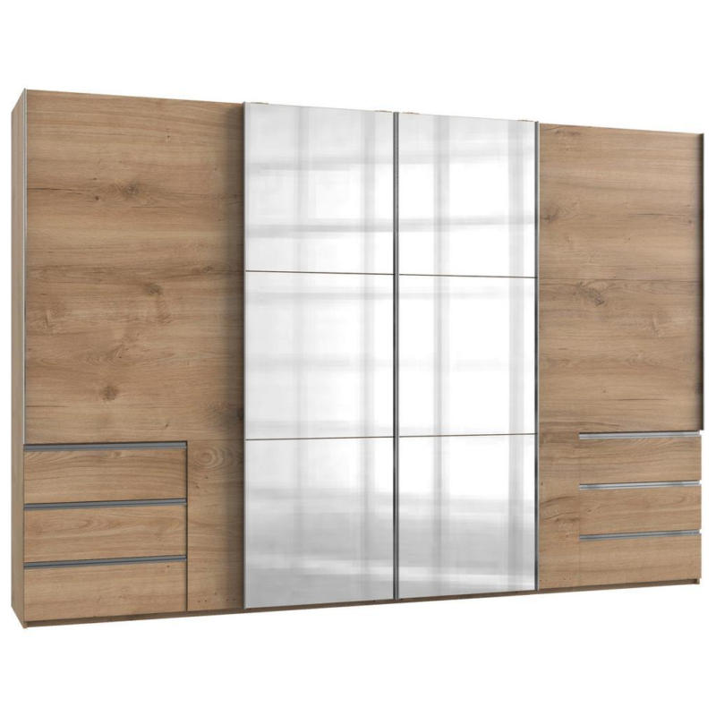 Schwebetürenschrank 350cm Level, Eiche Dekor