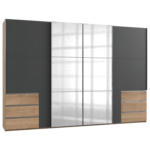 Möbelix Schwebetürenschrank B: 350 Cm Level 36a Graphit/eiche Dekor