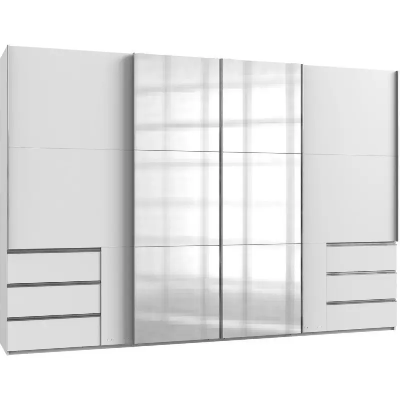 Schwebetürenschrank B: 350 Cm Level 36a Weiß