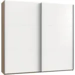 M&ouml;belix Schwebet&uuml;renschrank 250cm Level, Wei&szlig;/eiche Dekor