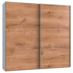 Möbelix Schwebetürenschrank 250cm Level, Weiß/eiche Dekor