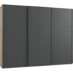Möbelix Schwebetürenschrank 300cm Level, Graphit/eiche Dekor