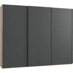 Schwebet&uuml;renschrank 300cm Level, Graphit/eiche Dekor