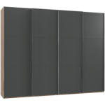 Möbelix Schwebetürenschrank 300cm Level, Graphit/eiche Dekor