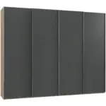 M&ouml;belix Schwebet&uuml;renschrank 300cm Level, Graphit/eiche Dekor