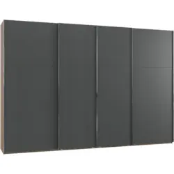 Schwebetürenschrank 350cm Level, Graphit/eiche Dekor
