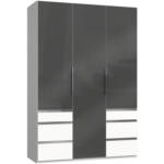 Möbelix Drehtürenschrank 150cm Level, Grau/weiß