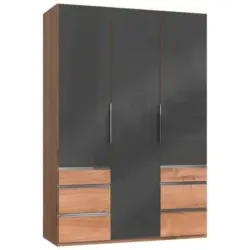 Dreht&uuml;renschrank 150cm Level, Grau/eiche Dekor