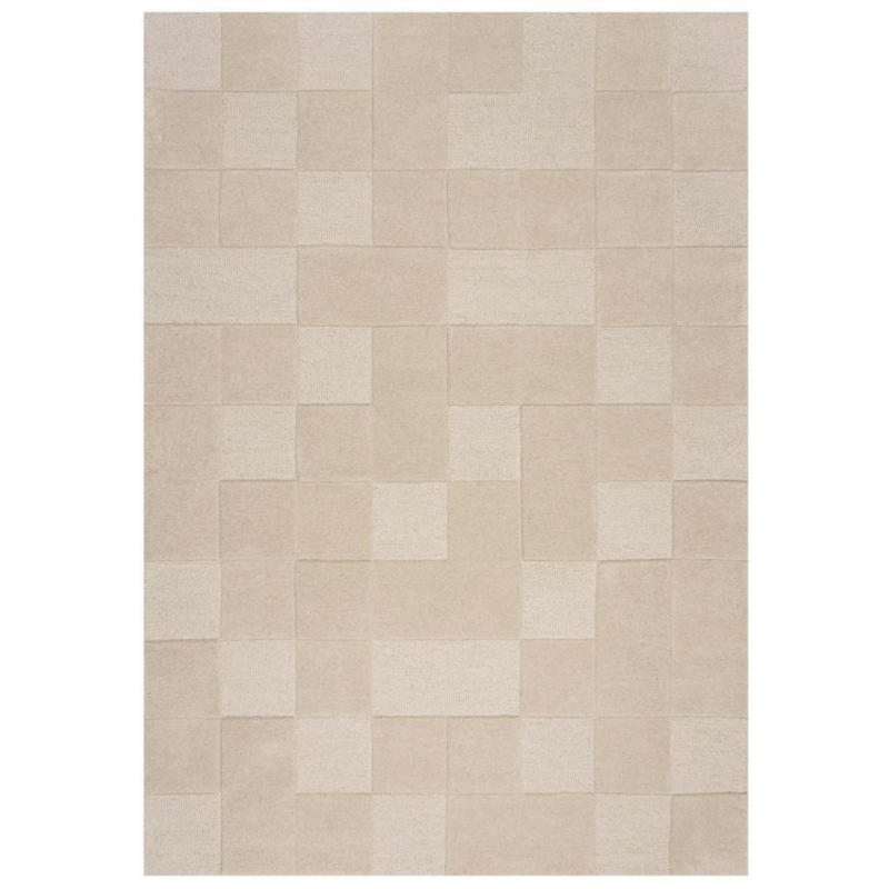 Wollteppich Checkerboard Beige B: 120 cm