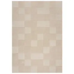 Wollteppich Checkerboard Beige B: 200 Cm