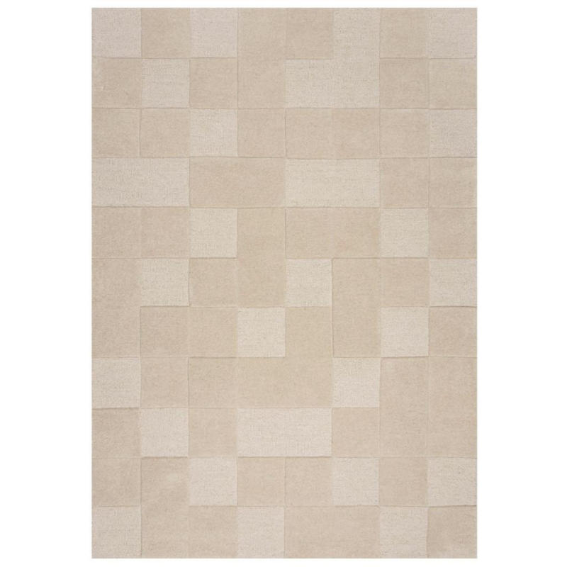 Wollteppich Checkerboard Beige B: 200 cm