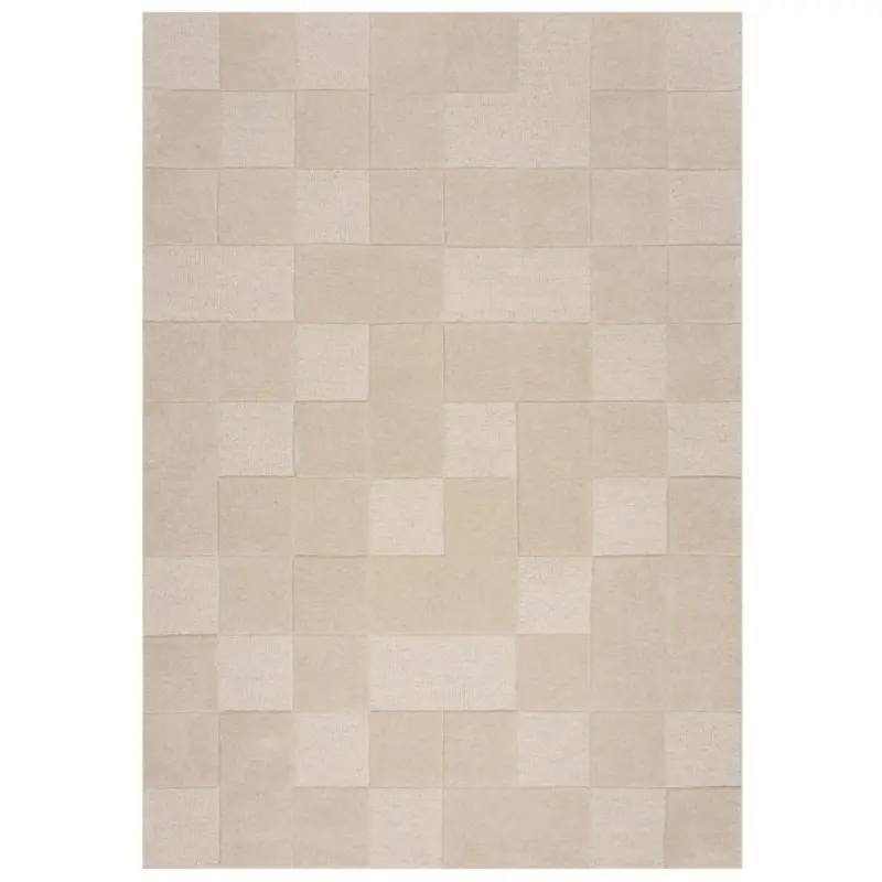 Wollteppich Checkerboard Beige B: 200 Cm