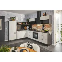 Einbauküche Eckküche Möbelix Pn100 231x285,2 Cm Tanne Dekor/graphit