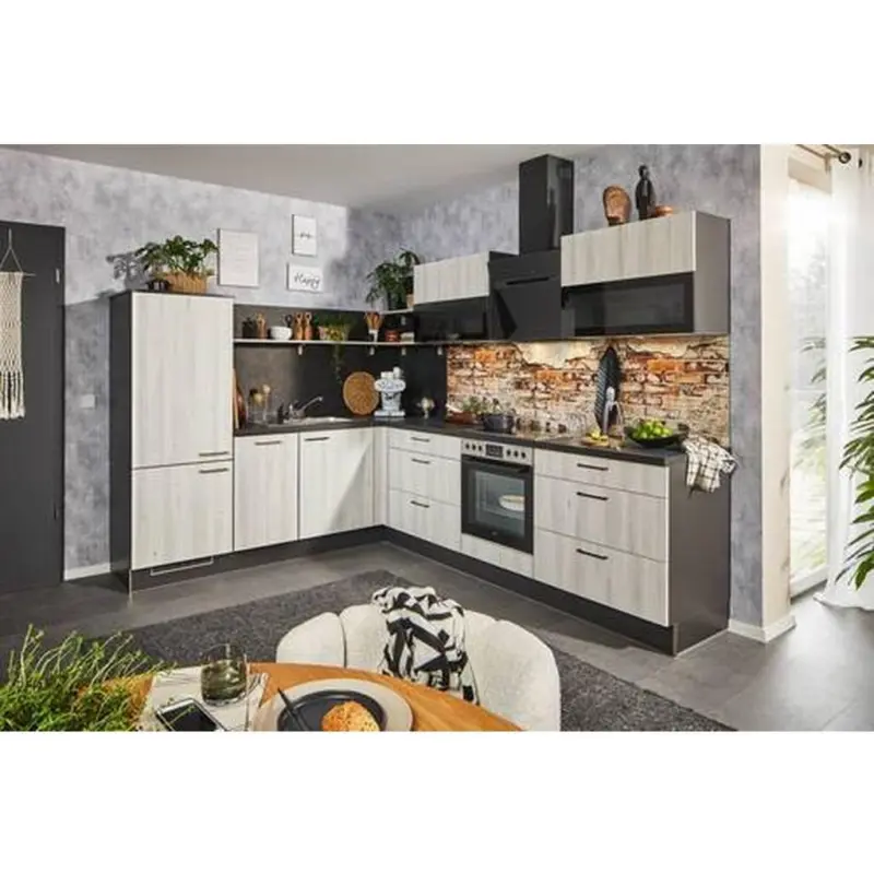 Einbauküche Eckküche Möbelix Pn100 231x285,2 Cm Tanne Dekor/graphit