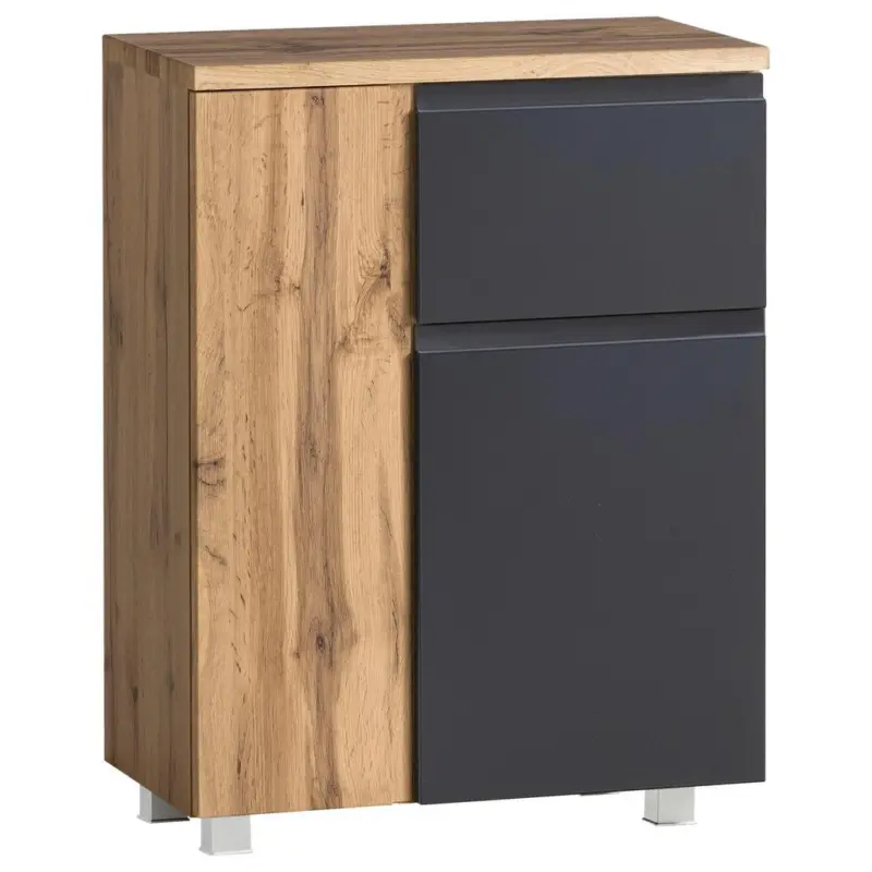 Unterschrank Varese B: 65 Cm Grau/eiche Wotan