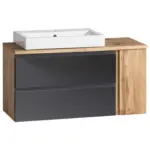 Möbelix Waschbecken Mit Unterschrank Varese B:105 Cm Grau/eiche