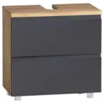 Möbelix Waschbeckenunterschrank Varese B: 60 cm Grau/Eiche Wotan