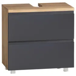 Waschbeckenunterschrank Varese B: 60 cm Grau/Eiche Wotan