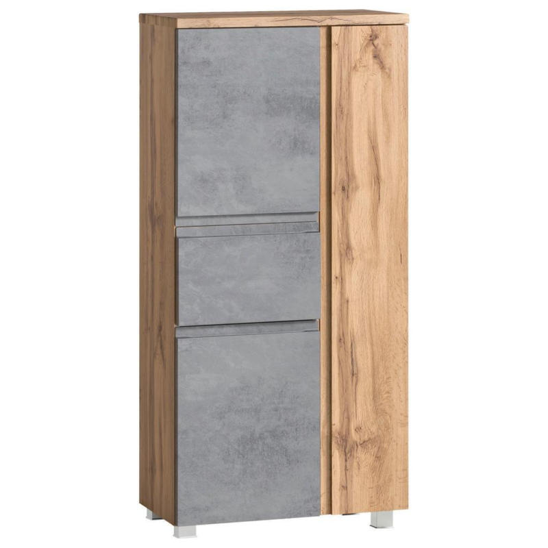 Midischrank Verese B: 65 Cm Hellgrau/eiche Wotan