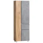 Möbelix Badezimmer Hochschrank Varese Bxh 65x180cm Grau/ Eiche Dekor