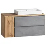 Möbelix Waschbecken Mit Unterschrank Varese B:105 Cm Hellgrau/eiche