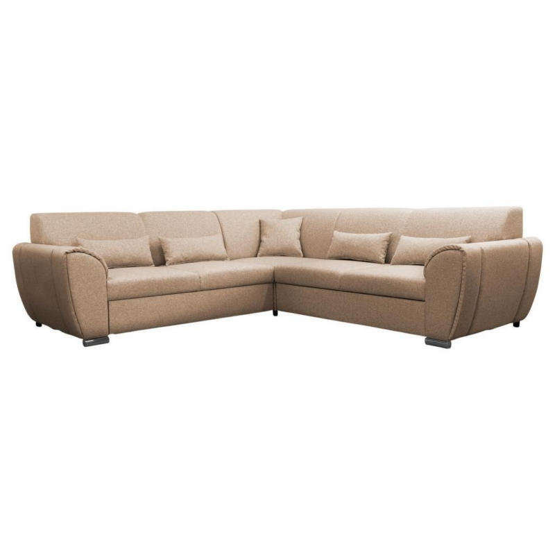 Ecksofa Delux Beige Mit Schlaffunktion Ottomane Rechts