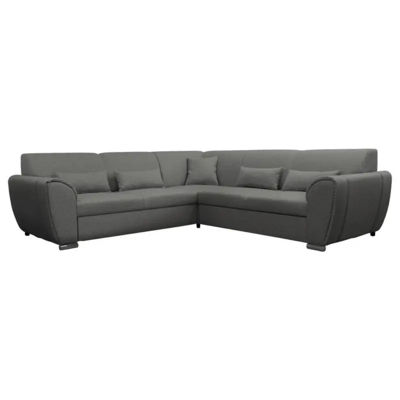 Ecksofa mit Schlaffunktion Delux Grau Ottomane Rechts