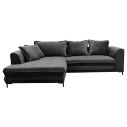 Ecksofa mit Schlaffunktion Bello mit Kissen Grau