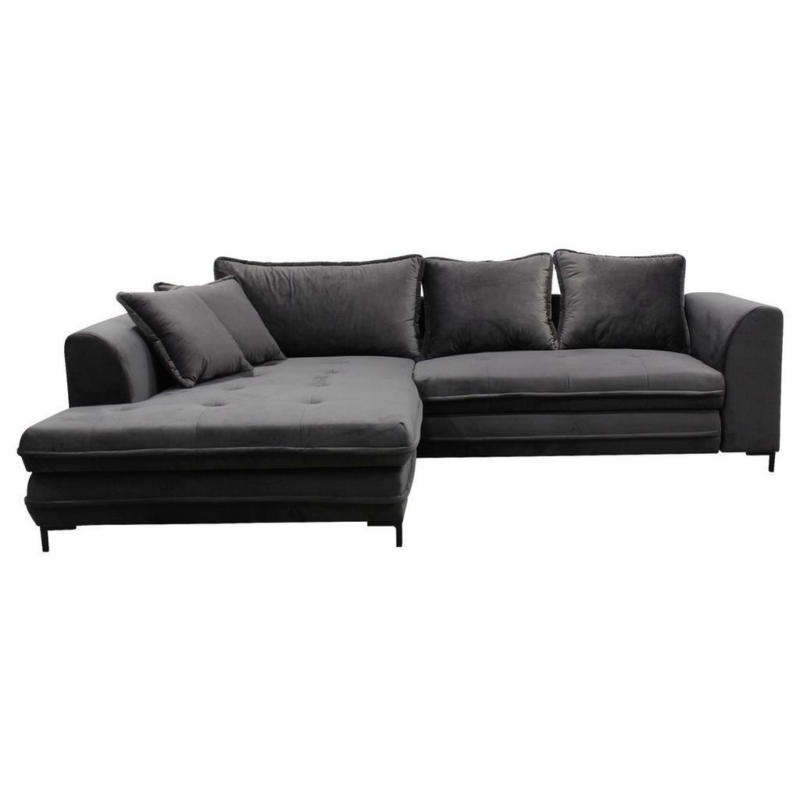 Ecksofa mit Schlaffunktion Bello mit Kissen Grau