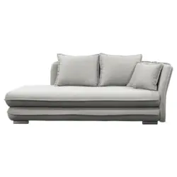 Liege Latte Beige inkl. Bettkasten Ottomane Rechts