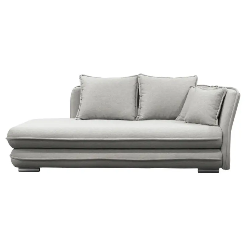 Liege Latte Beige inkl. Bettkasten Ottomane Rechts